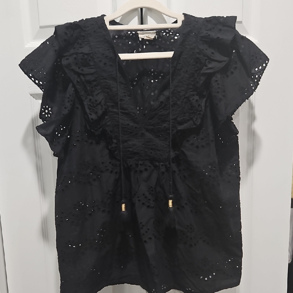 3/$15 Black Eyelet Top by Nicole Miller